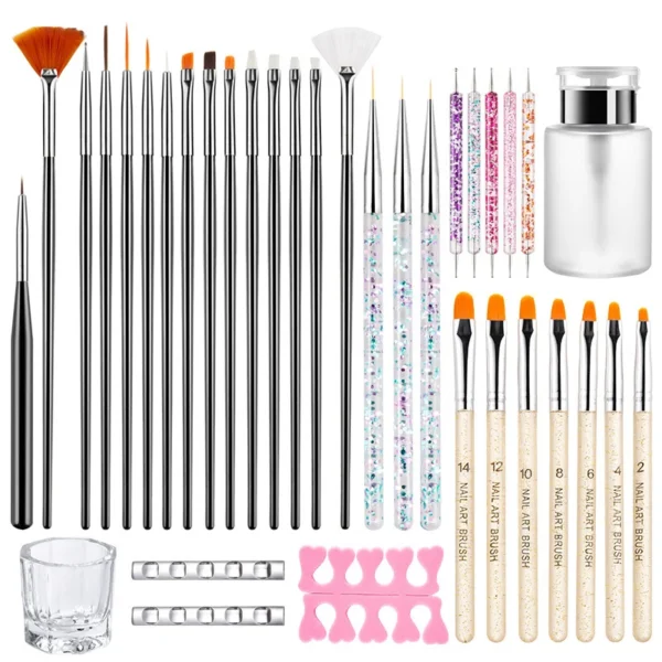 Nail Art Kits: Colorful Brush Set, Light Therapy & Drill Pen - Image 3