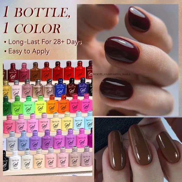 Nail Art Kits: 6Pcs Autumn Gel Polish Set with UV LED - Image 4
