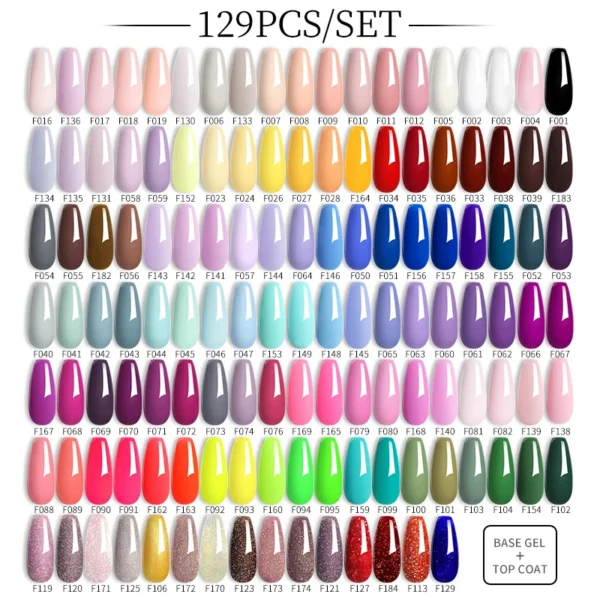 Nail Art Kits: Gel Polish Set with Glitter Colors & UV Gel - Image 2