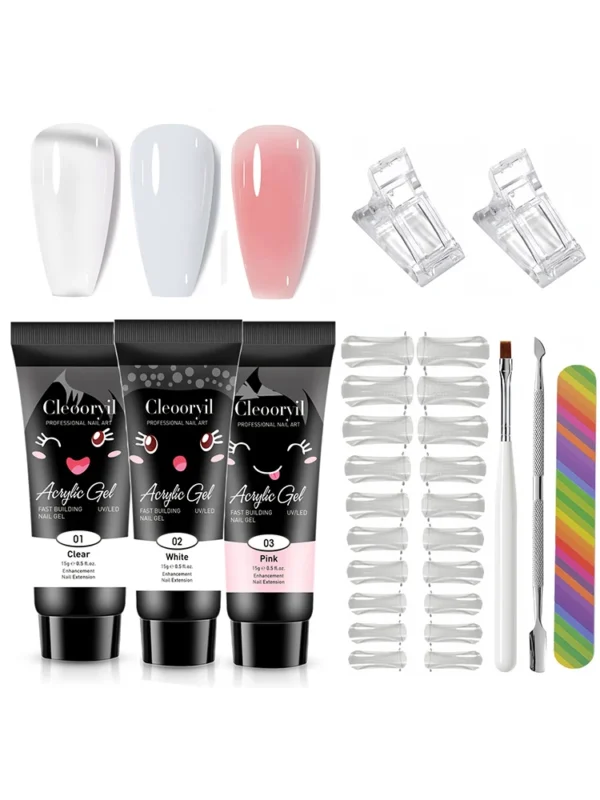 9in1 Poly Gel Nail Art Kits with Tools, Starter Kit, Soak Off