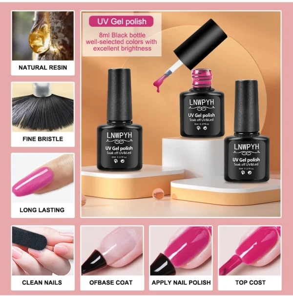 Nail Art Kits: Gel Polish Set with Lamp & Professional Tools - Image 8