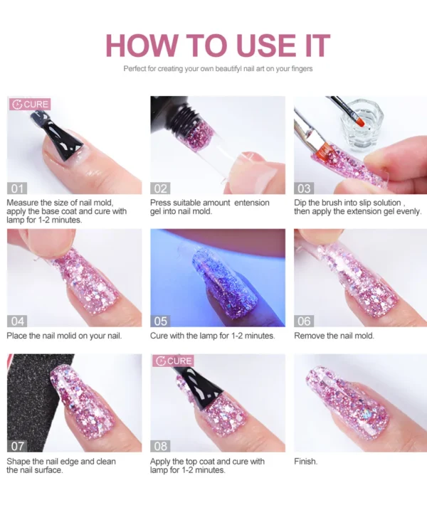 15ml Poly Nail Gel Set for Nail Extension and DIY Nail Art Kits - Image 5