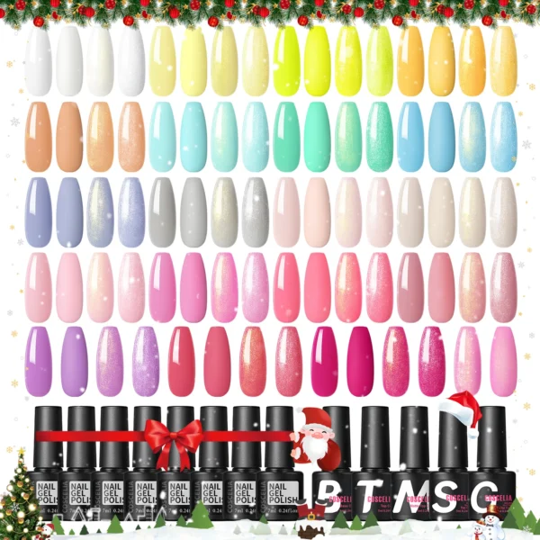 20PCS Nail Art Kits with Base, Glossy, Matte, Glitter, Top Coat
