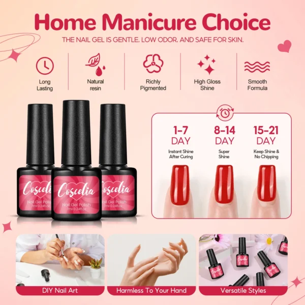 Nail Art Kits: 6pcs Gel Polish Set with 6W LED Lamp - Image 2