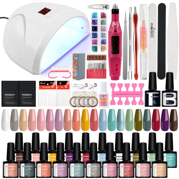 Nail Art Kits: Gel Polish Set with UV LED Lamp Dryer