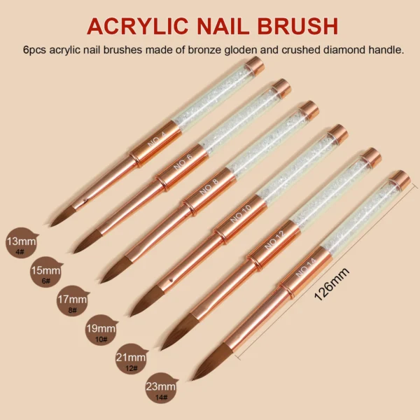 6pcs Nail Art Kits Brush Set for Beginners and Design - Image 5