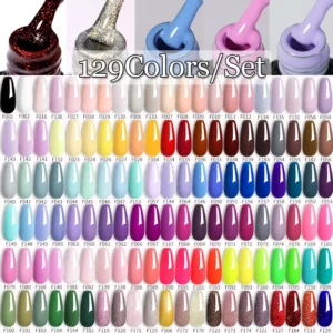 Nail Art Kits: Gel Polish Set with Glitter Colors & UV Gel