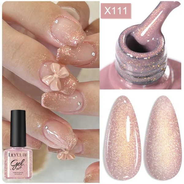 Nail Art Kits: 6PC Gel Polish Set with Glitter & Sequin - Image 2