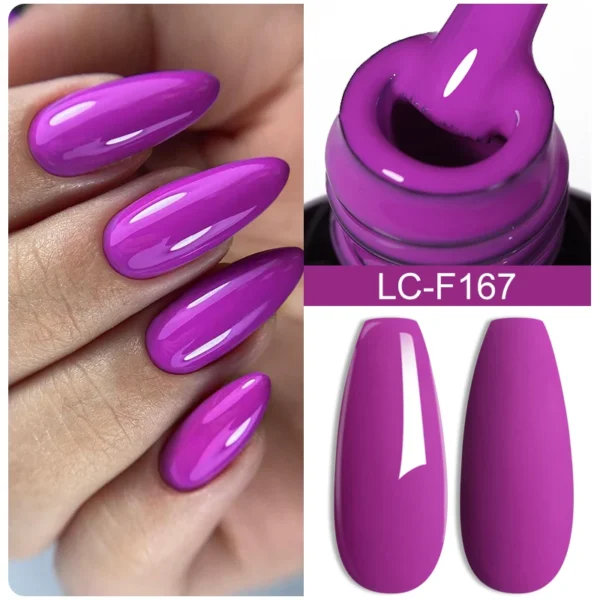 10PCS Nail Art Kits: Pink Purple Gel Polish Set, UV LED Varnish - Image 4