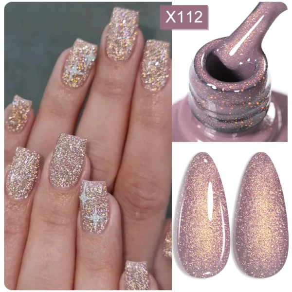 Nail Art Kits: 6PC Gel Polish Set with Glitter & Sequin - Image 3