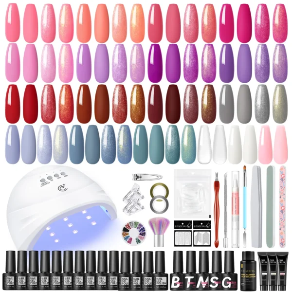 Nail Art Kits: 15PCS Gel Polish Set with UV Lamp & Gel