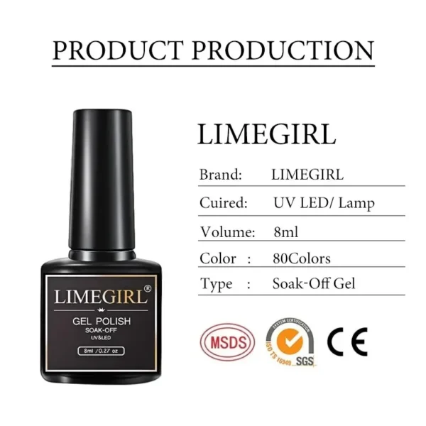 6Pcs Gel Nail Polish Set Glitter Vernis Semi Permanent Nail Art Kits - Image 4