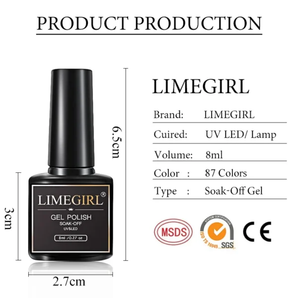 6Pcs Gel Nail Polish Set Black White Red UV LED Varnish for Nail Art - Image 4
