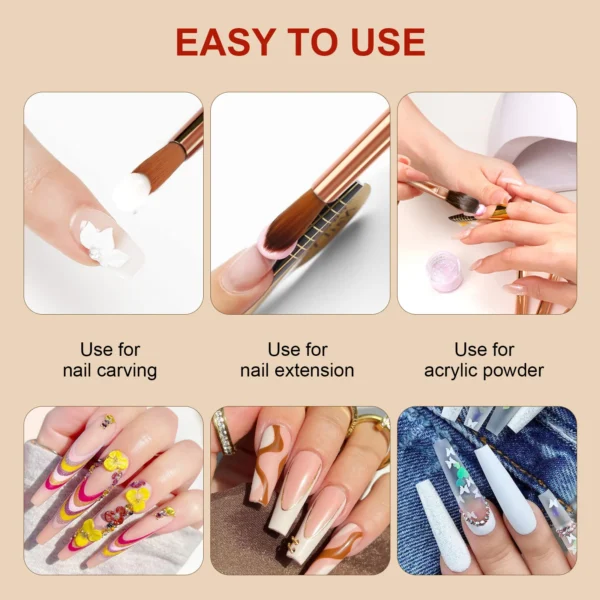 6pcs Nail Art Kits Brush Set for Beginners and Design - Image 4