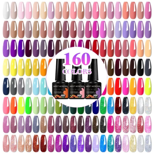 80/20Pcs Glitter Gel Nail Art Kits for Sparkly Semi-Permanent Manicures