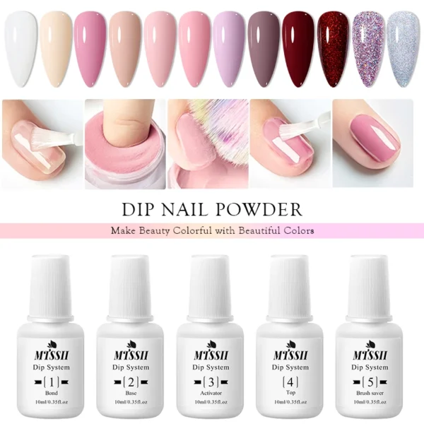 Nail Art Kits: 14PCS Dipping Powder Set, Glitter, No Lamp Cure - Image 2