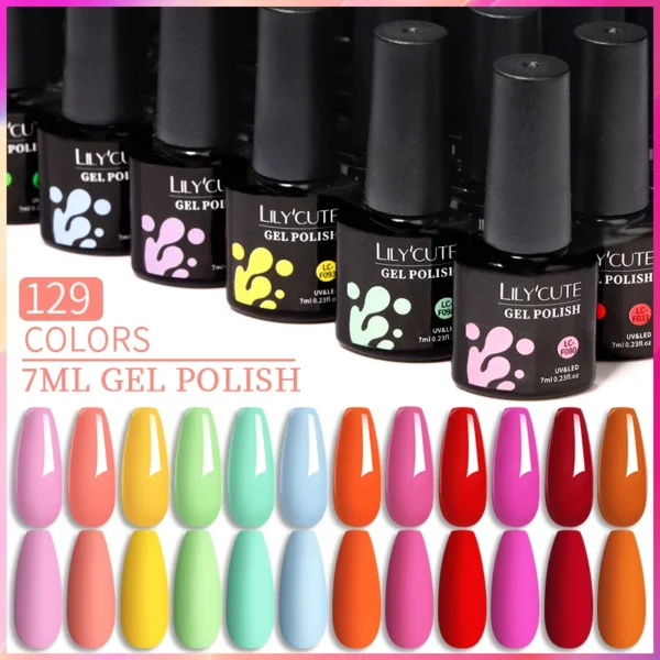 Nail Art Kits: Gel Polish Set with Glitter Colors & UV Gel - Image 3
