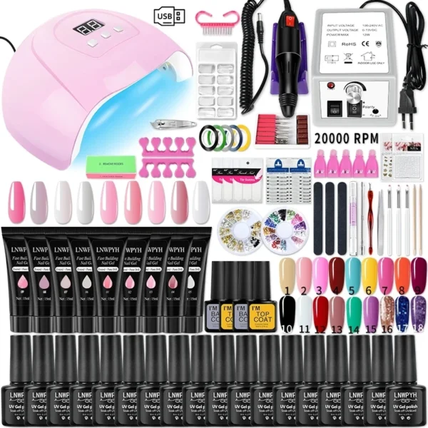Nail Art Kits with UV LED Lamp, Gel Polish, and Manicure Tools - Image 2