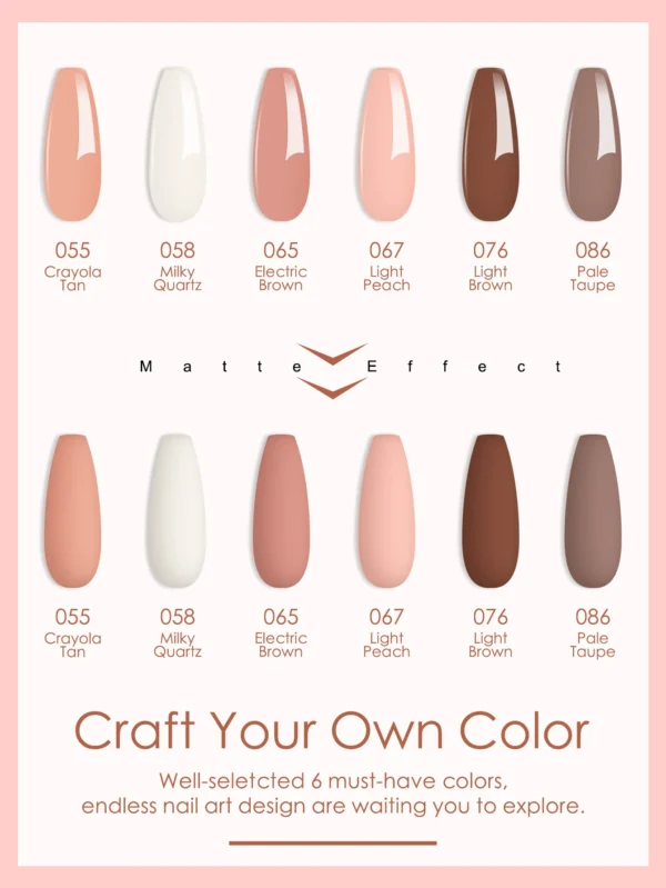 6Pcs Skin Tone Nude Dip Powder Set Air Dry Manicure Kit No Curing Needed - Image 2