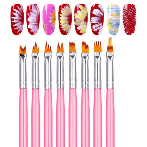 Nail Art Kits: Flower Painting, Gradient, Acrylic Brush Set