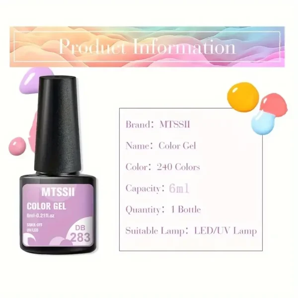 10PCS Nude Pink Gel Nail Art Kits Semi Permanent UV LED Soak Off - Image 10