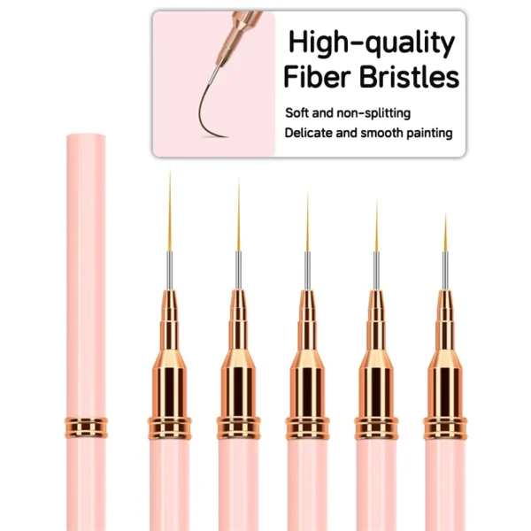Nail Art Kits: 5-Piece Liner Brush Set for Acrylic Painting