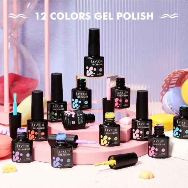 12PCs 7ml Nude Brown Red Nail Gel Polish Set Nail Art Kits - Image 4