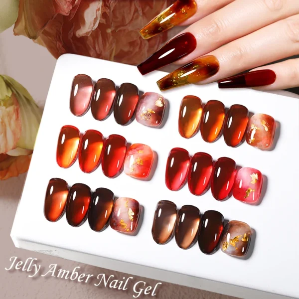 Lilycute 6Pcs Winter Jelly Nude Gel Polish Set Soak Off Manicure - Image 5
