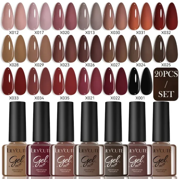 Autumn Red Brown Nail Art Kits for Long-Lasting Manicure Designs