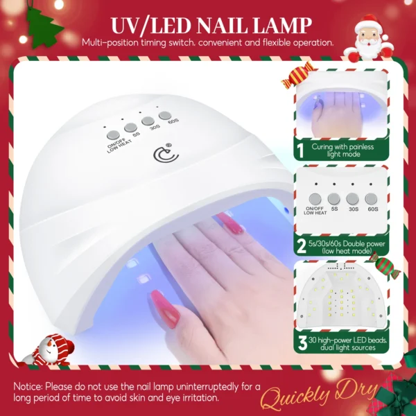 Nail art kits: 20PCS gel polish, poly extension, lamp, gift box - Image 4