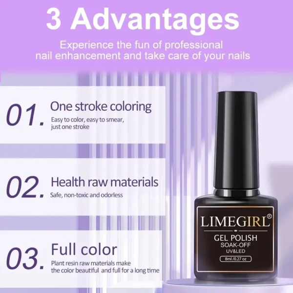 6Pcs Gel Nail Polish Set Glitter Vernis Semi Permanent Nail Art Kits - Image 2