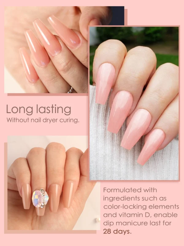 6Pcs Skin Tone Nude Dip Powder Set Air Dry Manicure Kit No Curing Needed - Image 4