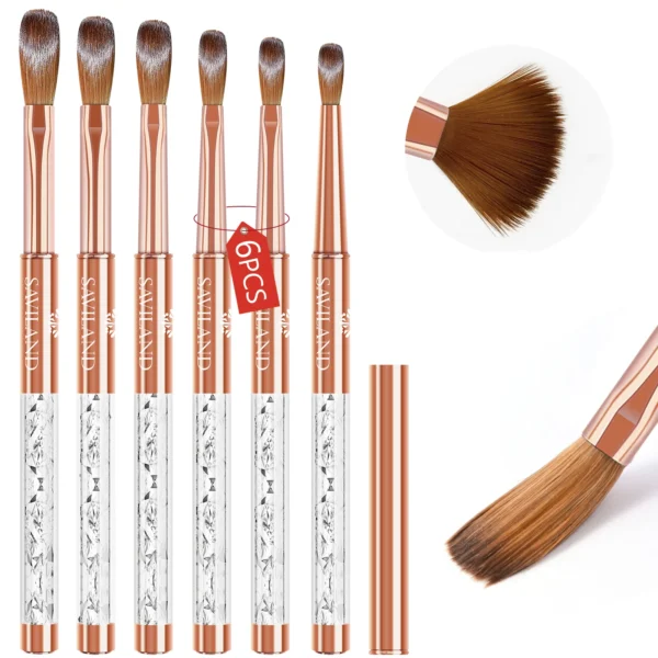 6pcs Nail Art Kits Brush Set for Beginners and Design