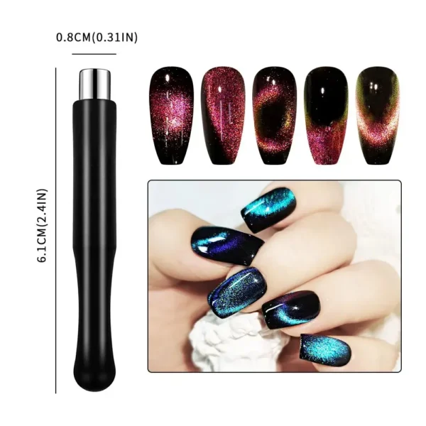 Nail Art Kits: 3D Magnetic Cat Eye Gel Wand Set & Tools - Image 8
