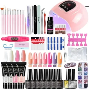 Nail Art Kits: Gel, Acrylic, UV Light, Drill, Polish, Soak Tools