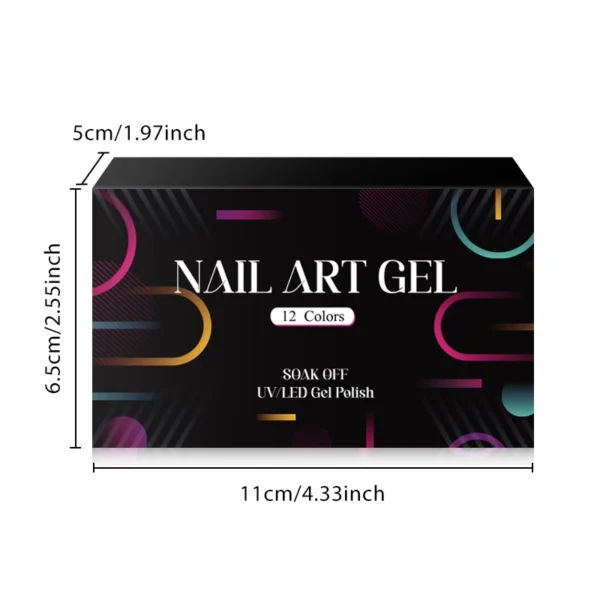Nail Art Kits: 12Pcs Glitter Snowflakes UV Gel Polish Christmas Set - Image 2