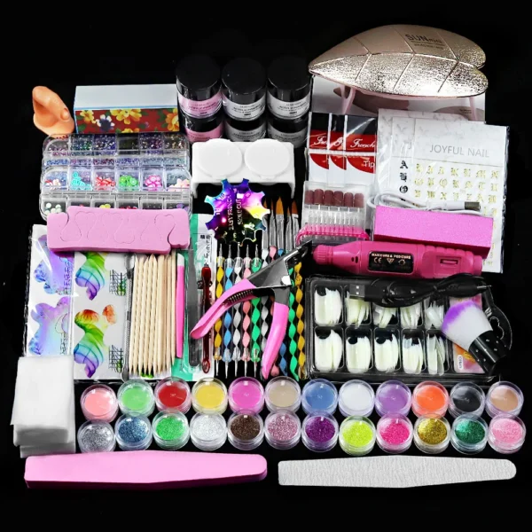 Nail Art Kits: Professional Acrylic Powder, Glitter, Liquid, and Tools Set