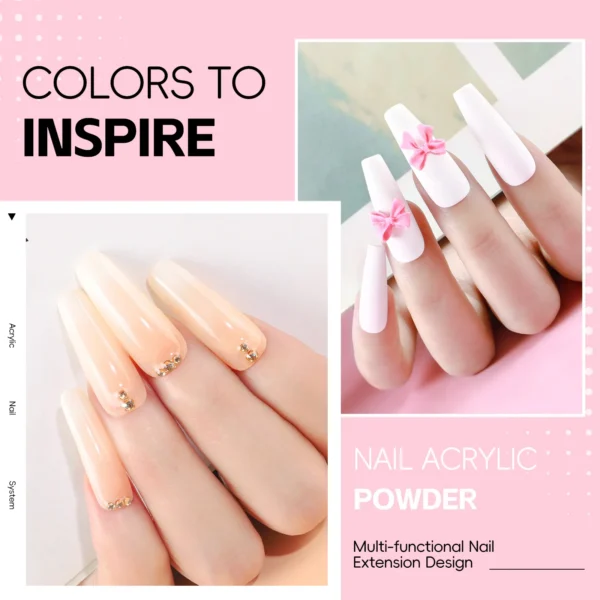 4PCS Acrylic Powder, 60ML Liquid, 6W Lamp, Nail Drill, Top Coat Nail Art Kits - Image 10