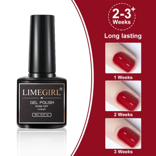 6Pcs Gel Nail Polish Set Black White Red UV LED Varnish for Nail Art - Image 5