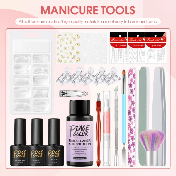 Nail Art Kits: Poly Gel, Lamp, Drill, Top Coat, Stickers, Tools - Image 10