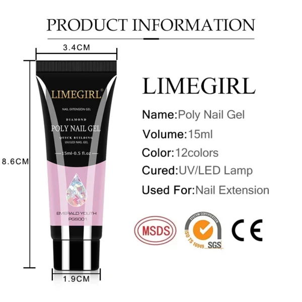 15ml Poly Nail Gel Set for Nail Extension and DIY Nail Art Kits - Image 3