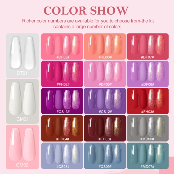 15PCS Nail Art Kits with Poly Gel, Nail Drill, Top Coat Tools - Image 2