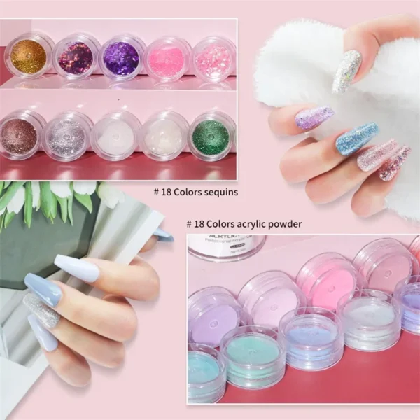 Nail Art Kits: Professional Acrylic Powder, Glitter, Liquid, and Tools Set - Image 5