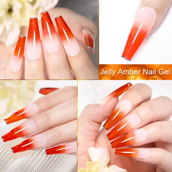 Lilycute 6Pcs Winter Jelly Nude Gel Polish Set Soak Off Manicure - Image 4