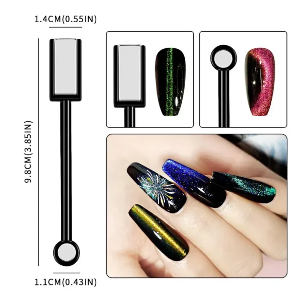 Nail Art Kits: 3D Magnetic Cat Eye Gel Wand Set & Tools - Image 4