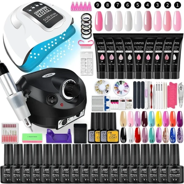 Nail Art Kits: Gel Polish Set with Lamp & Professional Tools