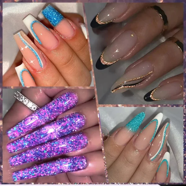 Lilycute 6Pcs Reflective Glitter Liner Gel Set Colorful Sparkling UV Polish - Image 3