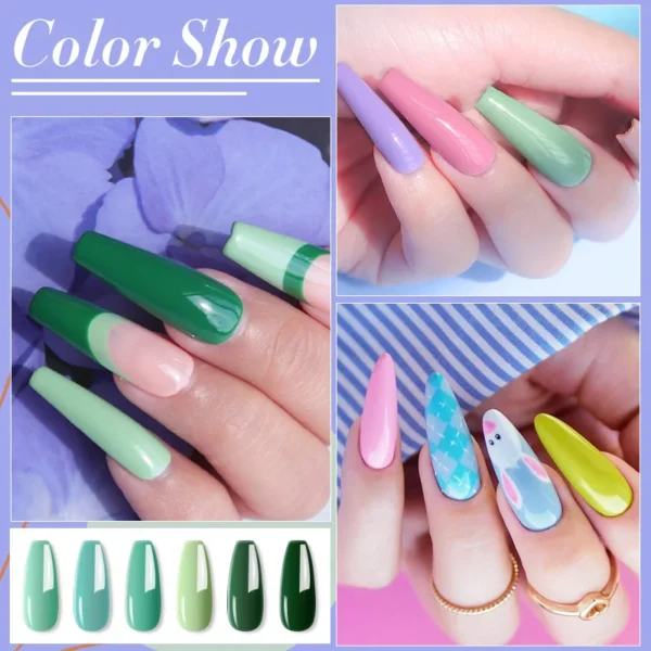 6Pcs Gel Nail Polish Set Black White Red UV LED Varnish for Nail Art - Image 3
