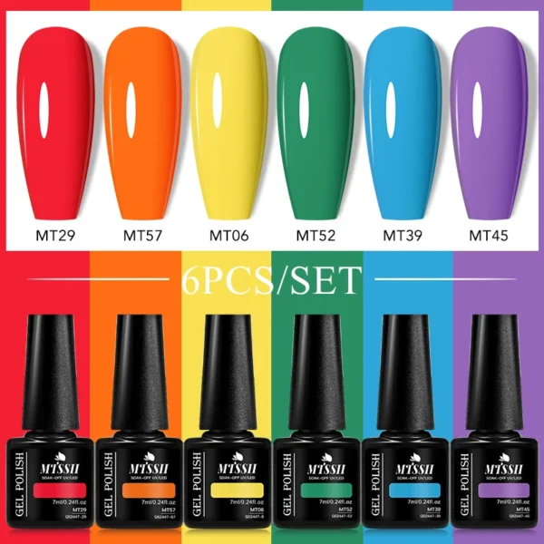Nail Art Kits: 6PCS Macaron Gel Polish Set for Manicure